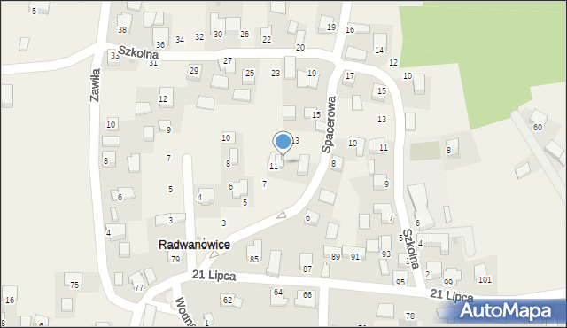 Radwanowice, Spacerowa, 9, mapa Radwanowice