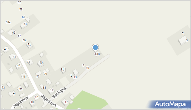 Radziszów, Spokojna, 5, mapa Radziszów