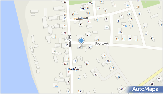 Radzyń, Sportowa, 26a, mapa Radzyń