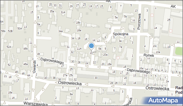 Radzyń Podlaski, Spokojna, 11, mapa Radzyń Podlaski