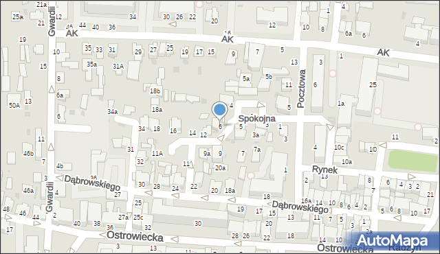 Radzyń Podlaski, Spokojna, 6, mapa Radzyń Podlaski