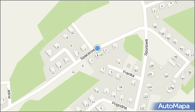 Rąty, Spacerowa, 5, mapa Rąty