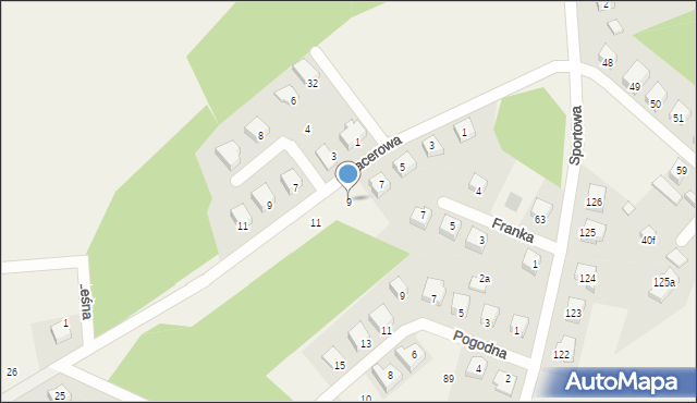 Rąty, Spacerowa, 9, mapa Rąty