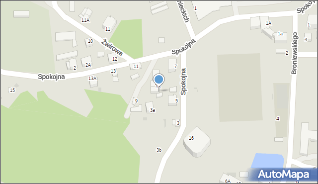 Rawicz, Spokojna, 7B, mapa Rawicz