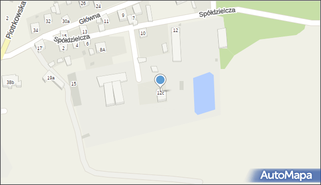 Ręczno, Spółdzielcza, 12c, mapa Ręczno