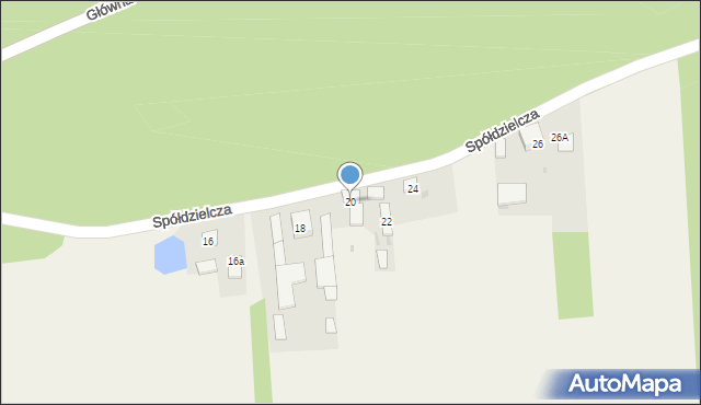 Ręczno, Spółdzielcza, 20, mapa Ręczno