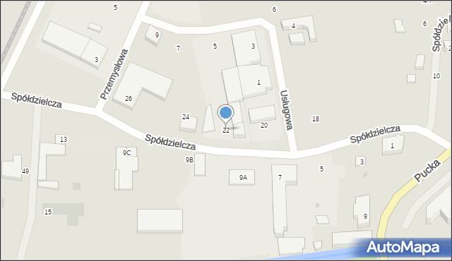 Reda, Spółdzielcza, 22, mapa Reda