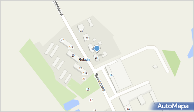 Rekcin, Spacerowa, 18/1, mapa Rekcin