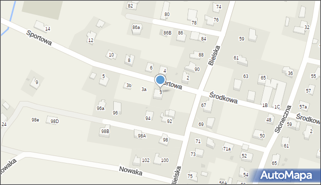 Roczyny, Sportowa, 3, mapa Roczyny