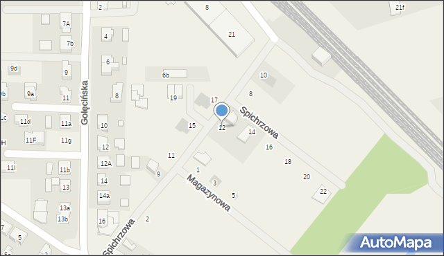 Rokietnica, Spichrzowa, 12, mapa Rokietnica