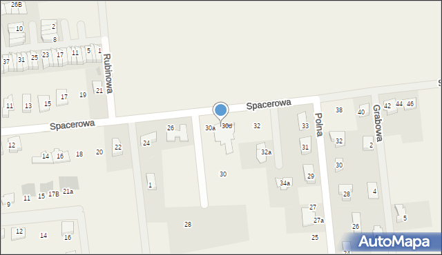 Roszkowo, Spacerowa, 30c, mapa Roszkowo