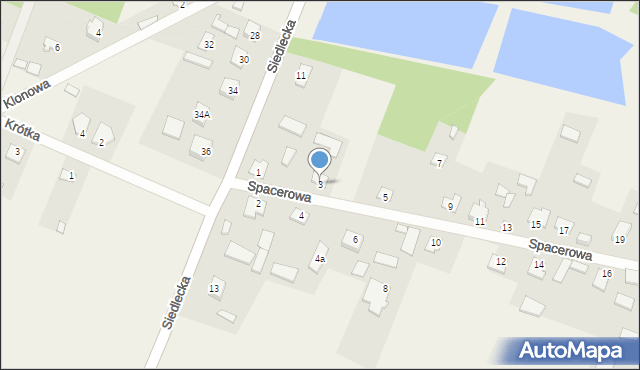 Ruchna, Spacerowa, 3, mapa Ruchna