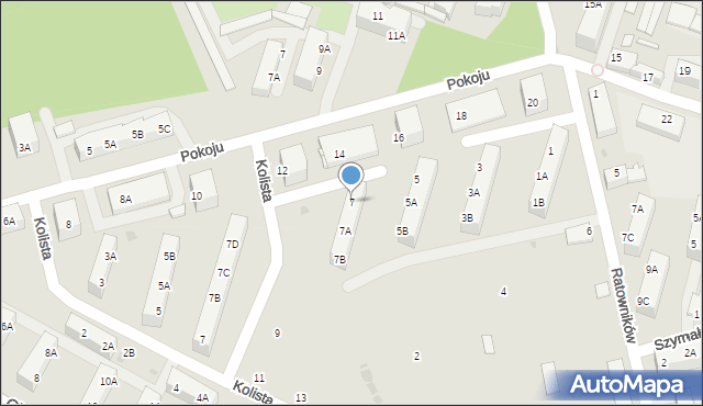 Ruda Śląska, Spółdzielcza, 7, mapa Rudy Śląskiej