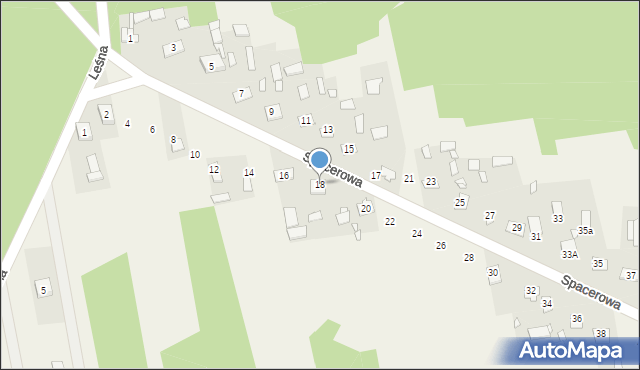 Rudka, Spacerowa, 18, mapa Rudka