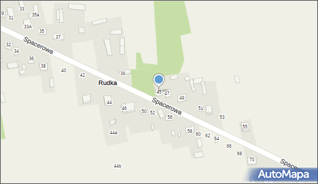 Rudka, Spacerowa, 45, mapa Rudka