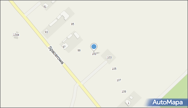 Rudno, Spacerowa, 101, mapa Rudno