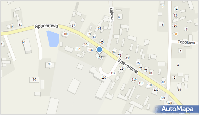 Rudno, Spacerowa, 108, mapa Rudno