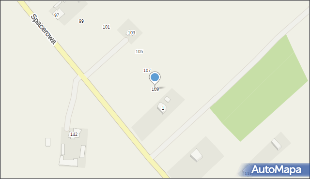 Rudno, Spacerowa, 109, mapa Rudno