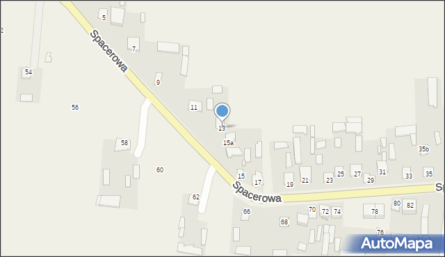 Rudno, Spacerowa, 13, mapa Rudno