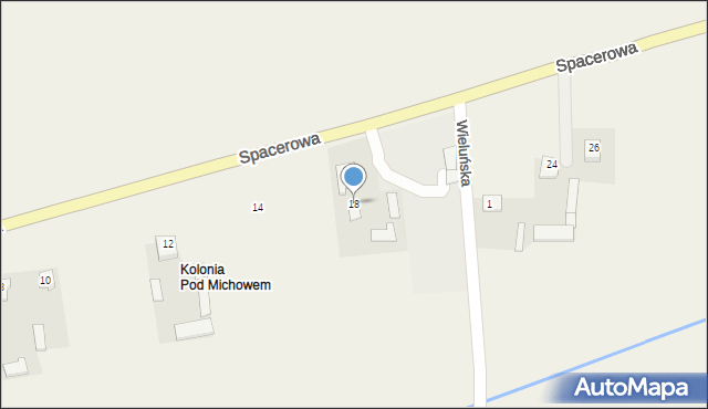 Rudno, Spacerowa, 18, mapa Rudno