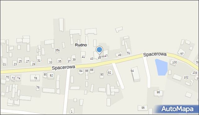 Rudno, Spacerowa, 45, mapa Rudno