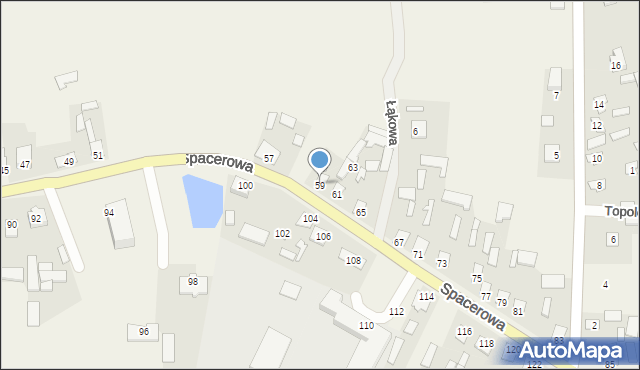 Rudno, Spacerowa, 59, mapa Rudno