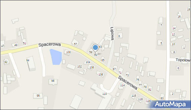 Rudno, Spacerowa, 61, mapa Rudno