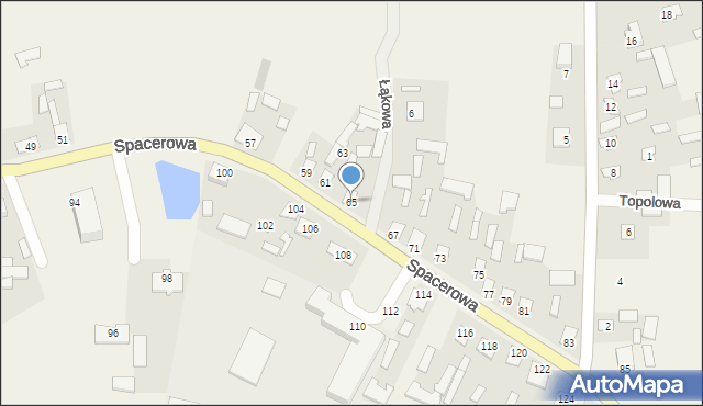 Rudno, Spacerowa, 65, mapa Rudno