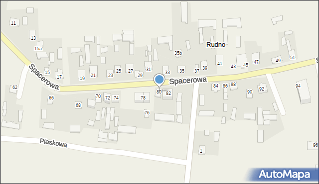 Rudno, Spacerowa, 80, mapa Rudno