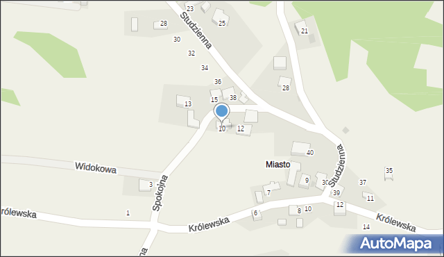 Rudno, Spokojna, 10, mapa Rudno