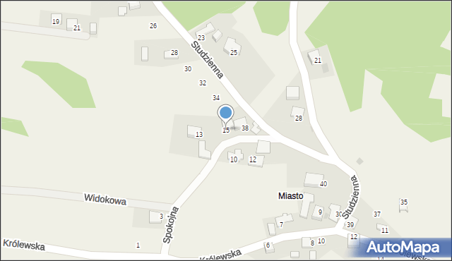 Rudno, Spokojna, 15, mapa Rudno