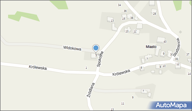 Rudno, Spokojna, 3, mapa Rudno