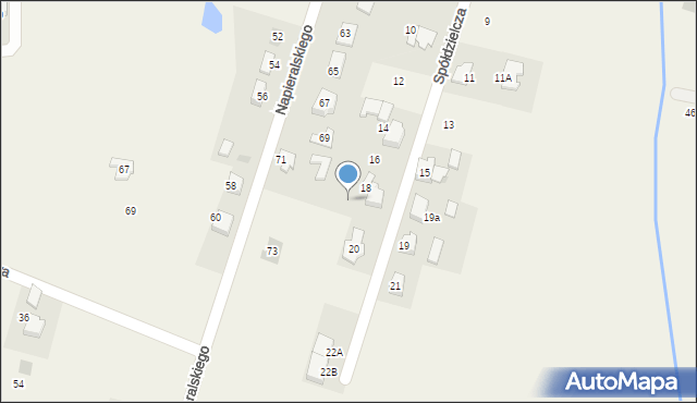 Rudziczka, Spółdzielcza, 18a, mapa Rudziczka
