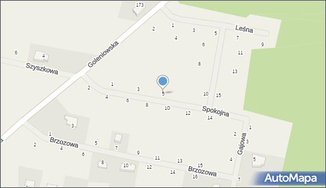 Rurzyca, Spokojna, 5, mapa Rurzyca