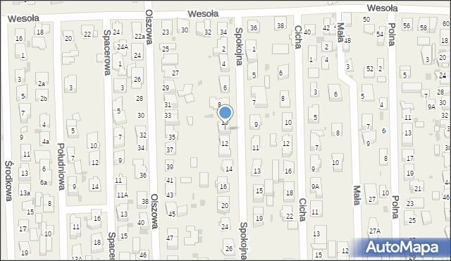 Rybie, Spokojna, 10a, mapa Rybie