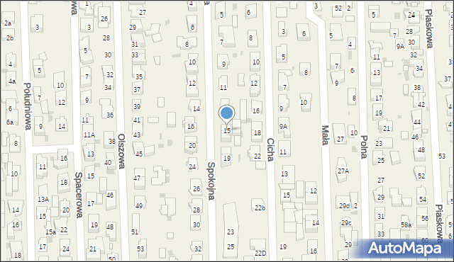 Rybie, Spokojna, 15, mapa Rybie