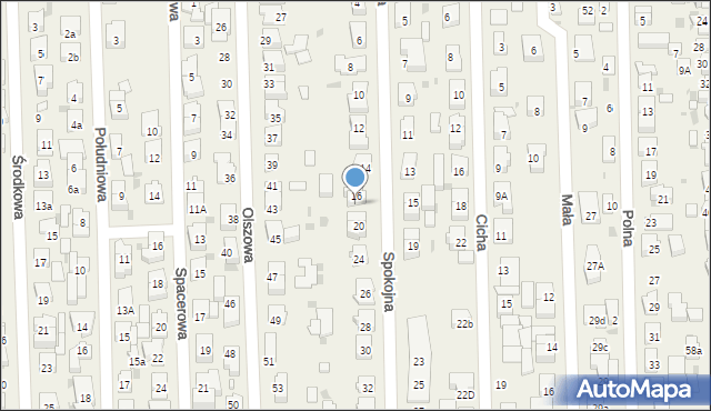 Rybie, Spokojna, 18, mapa Rybie