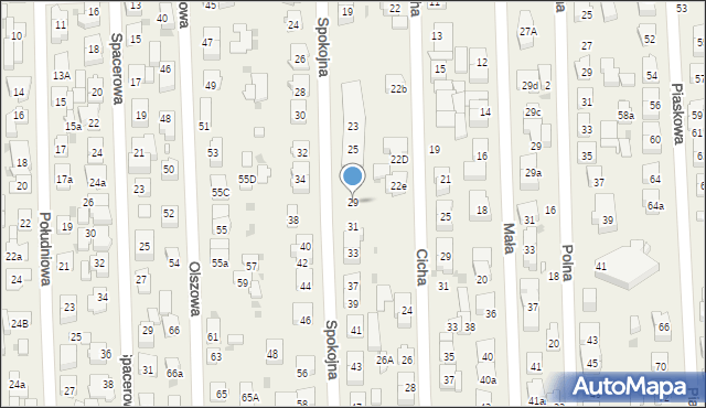 Rybie, Spokojna, 29, mapa Rybie