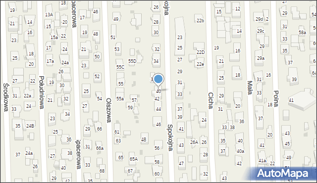 Rybie, Spokojna, 40, mapa Rybie