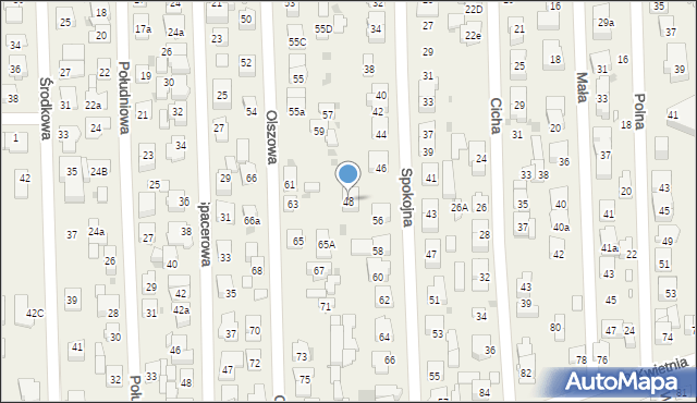 Rybie, Spokojna, 48, mapa Rybie