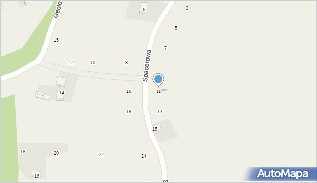 Rybna, Spacerowa, 11, mapa Rybna