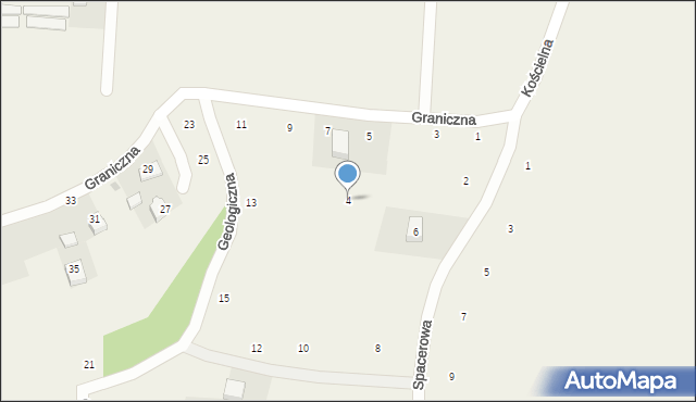 Rybna, Spacerowa, 4, mapa Rybna