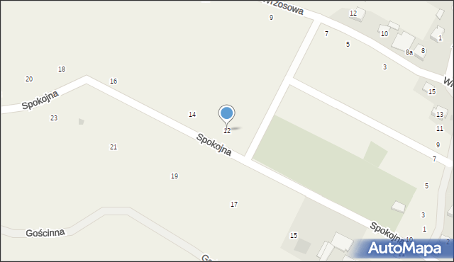 Rybna, Spokojna, 12, mapa Rybna