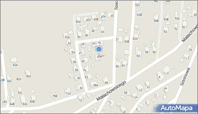 Rybnik, Spacerowa, 43A, mapa Rybnika