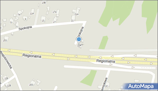 Rybnik, Spokojna, 22A, mapa Rybnika