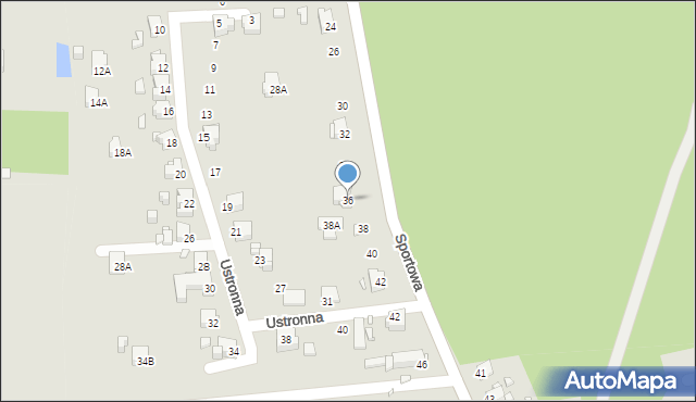 Rybnik, Sportowa, 36, mapa Rybnika