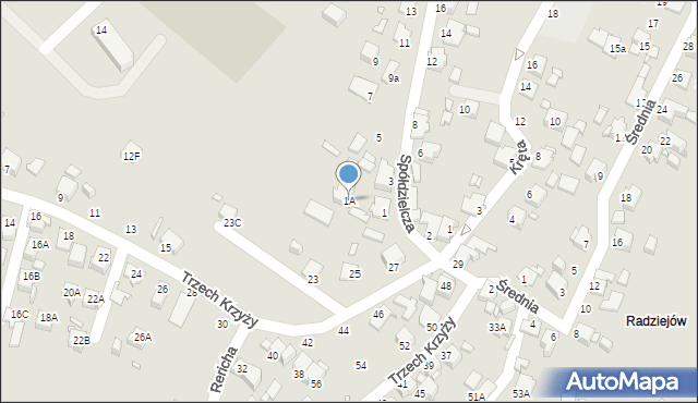 Rybnik, Spółdzielcza, 1A, mapa Rybnika