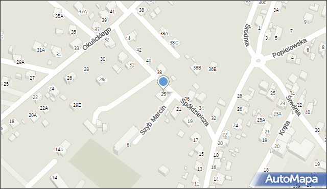 Rybnik, Spółdzielcza, 25, mapa Rybnika