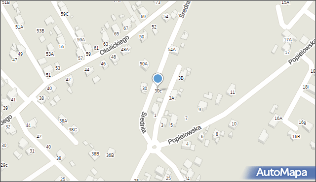 Rybnik, Spółdzielcza, 30c, mapa Rybnika