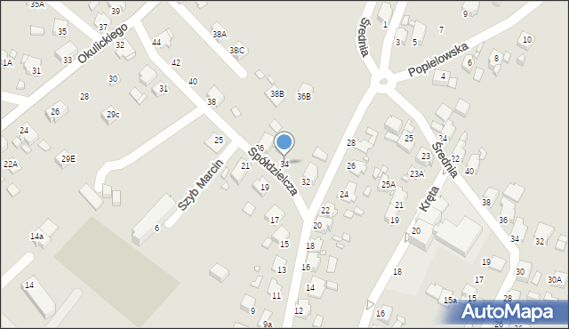 Rybnik, Spółdzielcza, 34, mapa Rybnika